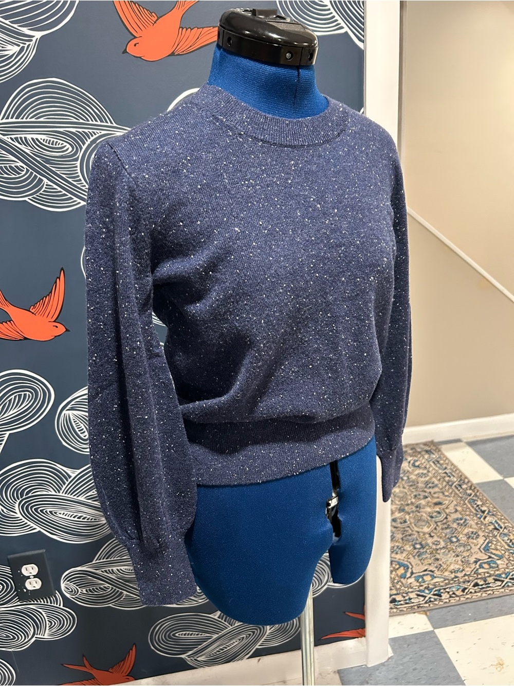 EUC Everlane Navy Speckled Cashmere Crewneck Sweater